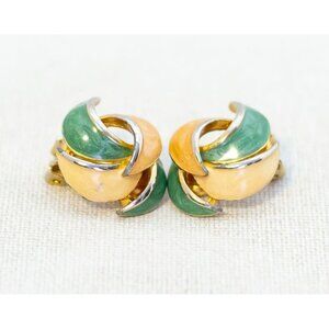 Vintage Multicolor Stylish Banana Peel Tropical Clip On Earrings - D1